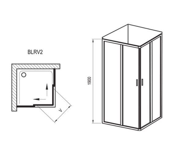 Душова кабіна Ravak Blix BLRV2-80 білий/transparent (1LV40100Z1)