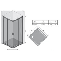 Душова кабіна Ravak Blix BLRV2-80 сатин/transparent (1LV40U00Z1)