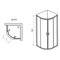Душевая кабина Ravak Blix BLCP4-90 сатин/transparent (3B270U00Z1)
