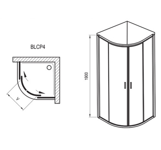 Душова кабіна Ravak Blix BLCP4-90 сатин/transparent (3B270U00Z1)