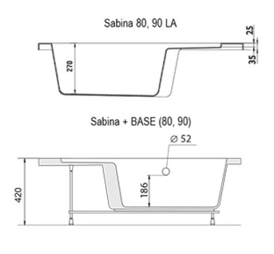 Панель для піддона Ravak Sabina 80 LA (A914001020) з кріпленням (B2E000001N)