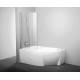 Штора для ванны Ravak CVSK1 ROSA 140/150 L белый/Transparent (7QLM0100Y1)