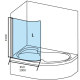 Штора для ванны Ravak CVSK1 ROSA 160/170 L белый/Transparent (7QLS0100Y1)