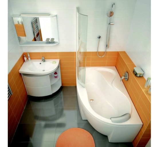 Штора для ванны Ravak CVSK1 ROSA 160/170 L белый/Transparent (7QLS0100Y1)