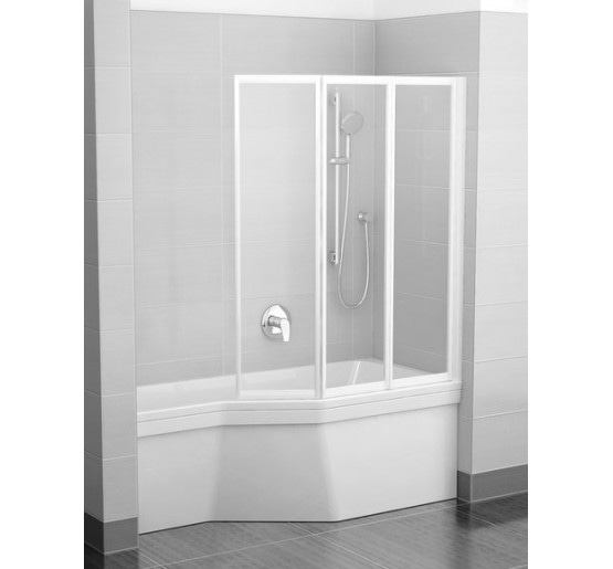Штора для ванны Ravak VS3 130 белый/Transparent (795V0100Z1)