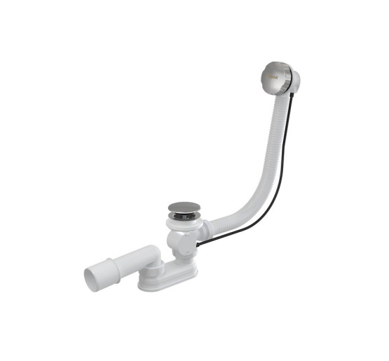 Сифон для ванни Ravak з переливом хром + сток, керований тросиком (X01305)