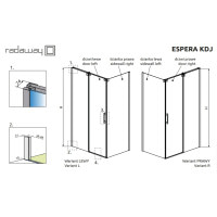 Елемент душової кабіни Radaway Espera KDJ 110 Двері 545 праві (380545-01R)