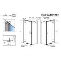душевая кабина Radaway Essenza New KDJ дверь 120 левые (385042-01-01L)