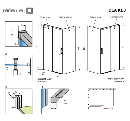 Душова кабіна Radaway Idea KDJ двері 110 L (387041-01-01L)