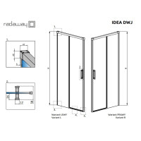 Душова двері Radaway Idea DWJ 110 права прозоре скло (387015-01-01R)