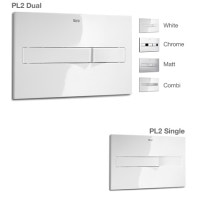 Кнопка Roca PL2 In Wall Dual 3/6L. Pro хром для інсталяції, біла (A890096000)
