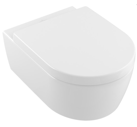 Унитаз подвесной Villeroy & Boch AVENTO Direct Flush Ceramic Plus с крышкой soft-close (5656HRR1)