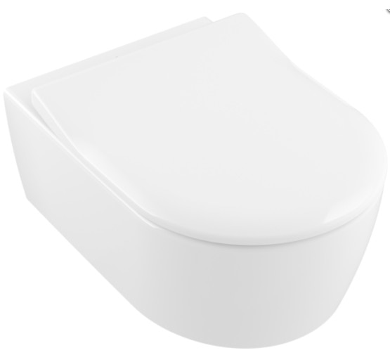 Унітаз підвісний Villeroy & Boch AVENTO Direct Flush SlimSeat  Ceramic Plus з кришкою soft-close (5656RSR1)