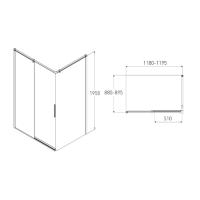 Душова кабіна Volle LEON 120x90 з прозорим склом профіль хром (10-22-244glass) 