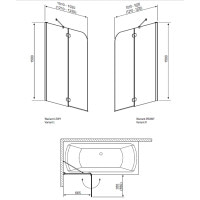 Штора для ванни Radaway Torrenta PND ліва 120 прозоре скло (201203-101NL)