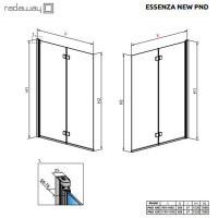 Штора для ванны Radaway Essenza New PND 120 R прозрачное (207212-01R)