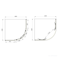 Душевая кабина PRIMERA Frame SHQC51106 1/4 круга 100х100 см, стекло прозрачное