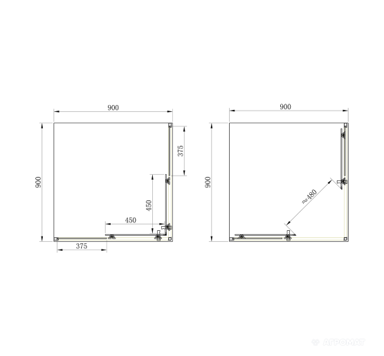 Душевая кабина PRIMERA Frame SHRC53906 90х90 см, стекло прозрачное