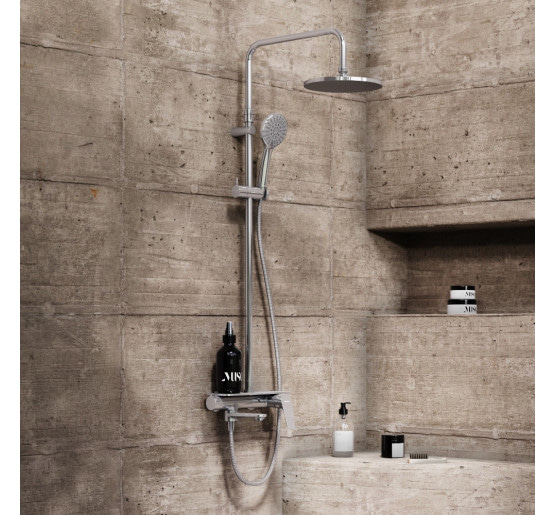 Душова система з ванно-душовим змішувачем-полицею Damixa 977730000 Jupiter