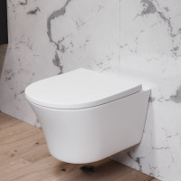 Унітаз підвісний безобідковий FlashClean, з сидінням мікроліфт AM.PM C45A1700SC Tender