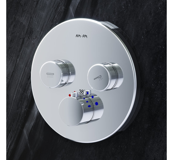 Смеситель для ванны и душа с термостатом, монтируемый в стену AM.PM F50A85700 Inspire V2.0