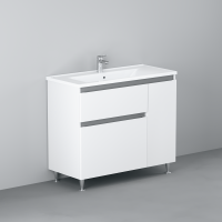 Тумба з раковиною з кошиком для білизни, на підлогу, 100 см, права AM.PM M85-FSR10036-WC10036WG38 X-Joy