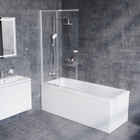 Душова шторка для ванни, розсувна 100х150 AM.PM WU80S-100PS-150MT Like