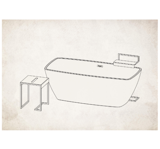 Металлический табурет – столик для ванной MOKKO