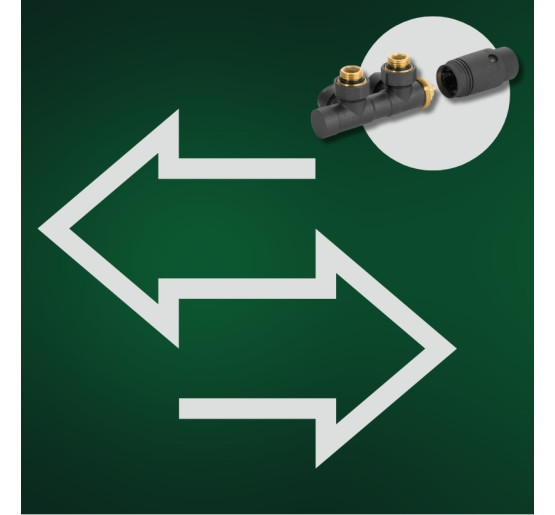 Дизайн крани радіаторні Invena, кутовий термостатичний комплект, сірий