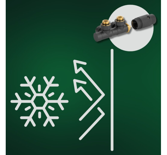 Дизайн крани радіаторні Invena, кутовий термостатичний комплект, сірий