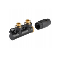 Дизайн крани радіаторні Invena, термостатичний комплект, чорний