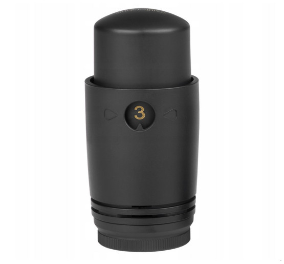 Дизайн крани радіаторні Invena, термостатичний комплект, чорний