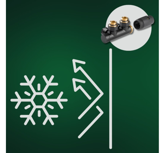 Дизайн крани радіаторні Invena, термостатичний комплект, чорний