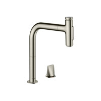 Смеситель Hansgrohe Metris Select 200 кухонный с вытяжным изливом 2Jet на 2 отверстия Sbox Steel Finis (73818800)