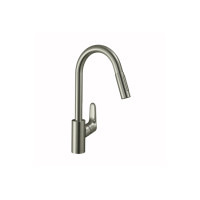Змішувач Hansgrohe Focus 240 2jet для кухні з висувним виливом Sbox Stainless Steel Finish (73880800)