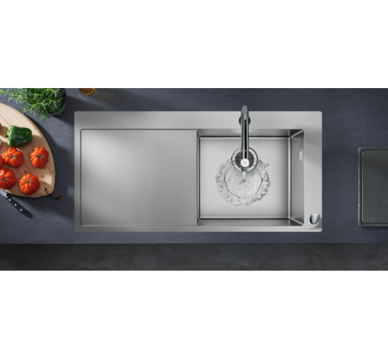 Смеситель Hansgrohe Metris Select 200 кухонный с вытяжным изливом на 2 отверстия Sbox (73804000)