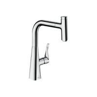 Змішувач Hansgrohe Metris Select 240 1jet кухонний з витяжним виливом (14857000)