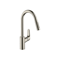 Смеситель Hansgrohe Focus 240 2jet для кухни с выдвижным изливом Stainless Steel (31815800)