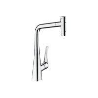 Змішувач Hansgrohe Metris Select 320 2jet кухонний з витяжним виливом Sbox (73816000)