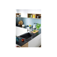 Змішувач Hansgrohe Metris Select 200 кухонний з витяжним виливом на 2 отвори Sbox (73804800) Stainless