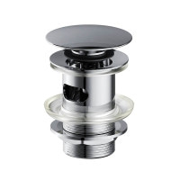 Донний клапан click-clack для умивальників з переливом, хром Cersanit