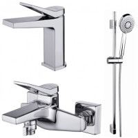 Комплект смесителей для ванной комнаты b247 cromo с душевым набором neno 3в1 Cersanit