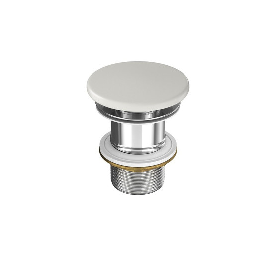 Керамический донный клапан для умывальников без перелива, светло-серый матовый Cersanit.