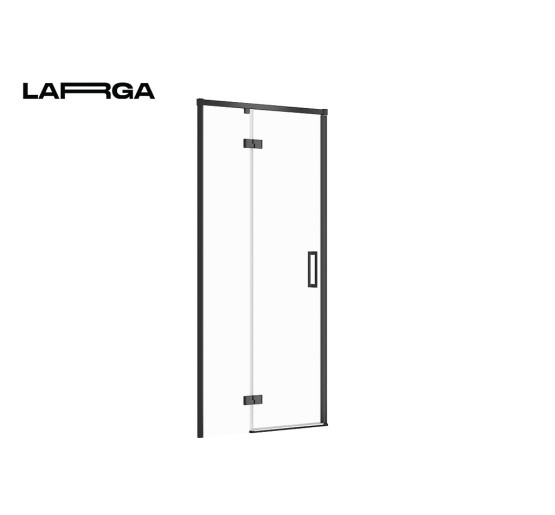Двері душової кабіни larga 90х195 розпашні лівосторонні, профіль чорний Cersanit