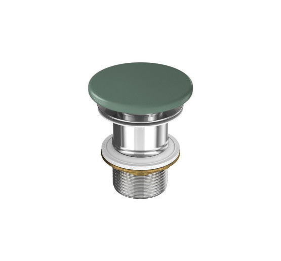Керамический донный клапан для умывальников, зеленый матовый Cersanit без перелива.