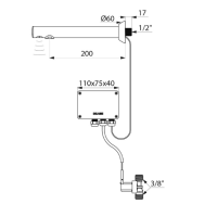 Сенсорный смеситель внутреннего монтажа для раковины Delabie BINOPTIC 230/12 V