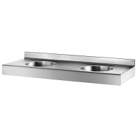 Умивальник підвісний антивандальний з нержавіючої сталі Delabie DUPLO RP 