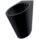 Антивандальний підвісний пісуар з нержавіючої сталі чорний матовий Delabie FINO 