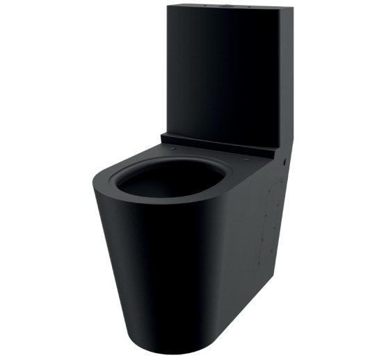 Напольный унитаз с бачком, антивандальный из нержавеющей стали черный матовый Delabie WC MONOBLOCO S21