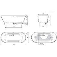 Ванна раздельно стоящая DEVIT Style 17070130W 166см из литого (искусственного) камня Silkstone, с интегрированным сифоном, цвет белый глянец (1 сорт)